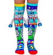 MADMIA Robot Boy’s Long Knee High Socks - Toddlers Unisex Pair - Blue