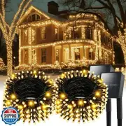 Solar String Lights for Outside, 2 Pack 240 Led Solar Christmas Lights Outdoo