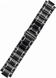 FULNES Ceramic Watchband for Guess Watch Strap Light Plus Stainless Steel Bracelet 23 * 14mm Watchbands (Color : Black Silver, Size : 23-14mm)
