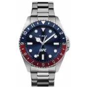 Timex x UFC Debut Limited Edition Stainless Steel Blue Red Bezel Watch TW2V56600