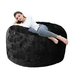 Bean Bag Chair Cover (No Filler), Adult Beanbag Chair Outside Cover Big Round...
