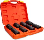 9Pc 3/4" Drive Deep Impact Cr-V Socket Set SAE Heat Treated 6-Point Flank Socket