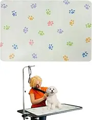 Dog Grooming Table Mat Pad Non-Slip,Pet Grooming Table Mat for Grooming Dogs at Home,24x16 Inch Pet Salon Bath Mat ​for Pet Grooming Table (White