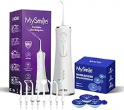 MySmile LP211 Water Flosser & Travel Size Mouthwash Set, Portable Dental Care Kit for Fresh Breath Healthy Gums, Ideal for Home & Travel（Chalk）