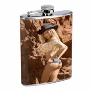 Hot Cowgirls D1 Flask 8oz Stainless Steel Hip Drinking Whiskey
