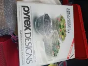 New Vintage Pyrex Designs 430-158 White Lace 3 Piece Glass Mixing Bowl Set