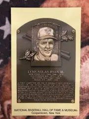 Nolan Ryan Postcard- Baseball Hall of Fame Induction Plaque - Cooperstown Photo