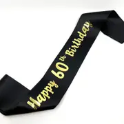 Black 'Happy 60th Birthday' Sash