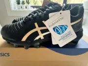 Asics Black & Champagne Lethal Ultimate GS Kids Football Soccer Boots Size 2US