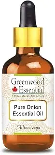 Greenwood Essential Pure Onion Essential Oil (Allium cepa) with Glass Dropper Steam Distilled for Personal Care 10ml (0.33oz)