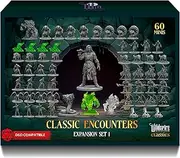 Classic Encounters - Expansion Set I - 60 Iconic DND Miniatures Bulk Monsters, Unpainted Tabletop RPG DND Minis, D&D Miniatures, Fantasy Figurines, Dungeons & Dragons Minis, 28mm, Assembled Unprimed