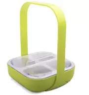 Kitchen Condiment Caddy With Lid & Handle Square 4 Section Kiwi Zak Designs