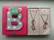 JUSTICE UNICORN NECKLACE/BRACELET SET INITIAL(B,C,G,H,J,K,M,S)LIGHT UP MARQUEE!!