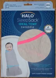 HALO Small 0-3 Months Ideal Temp SleepSack Swaddle in Oatmeal/Pink~ NEW