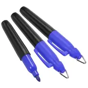 Mini Permanent Markers, 3 Pack Golf Ball Marker Pen with Keychain Clip, Blue Ink