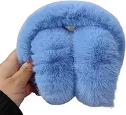[Haibinsuo] Autumn And Winter Warm Adjustable Faux Fur Plush Earmuffs Warmers, Solid Color Soft Thickened Plush Headband