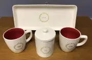 New RAE DUNN Christmas Wreath Joy Canister Jar FaLaLa Platter Tray & Merry Mugs