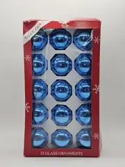 Target Blue Christmas Ornaments Box Of 15 Value Pack 2004