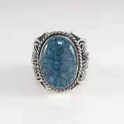 Andy Cadman Navajo Sterling Silver Ring Rare Gem Grade Cloud Mountain Turquoise