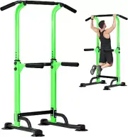 DlandHome Pull Up Bar, Power Tower Dip Bar, Pull Up Bar Free Standing with 10
