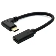90 Degree Right Angled Usb Type C Extension Cable Male To Female Black Cables & Adapters