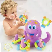 Bath Toys Baby Octopus Kids Infant Toddlers 5 Rings Learn cast Circle Toys