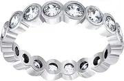[JewelryWeb] 925 Sterling Silver Womens Round CZ Single Row Stackable Eternity Engagement Ring 4mm6-Eternity-Ring for Women