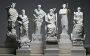 Set 6 Greek Gods Zeus Poseidon Apollo Hermes Hephaestus Ares Statue figure