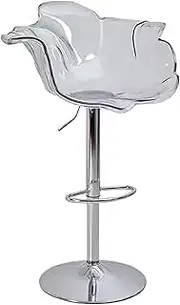 Adjustable Swivel Bar Stools with Liftable Design for Kitchen Island Bar Pub Modern Ergonomic Vintage Petal Counter Height Chairs (Gray+Silver Leg)