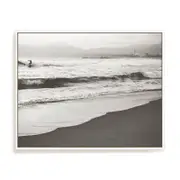 Artey | BW Surfer 2 - Framed Canvas - White Frame - 100 x 125cm