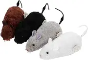 INOOMP 4pcs Wind Up Mice for Indoor Cats Interactive Cat Chasing No Batteries Required Adorable Design Random Color