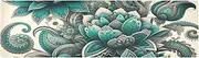 Teal Boho Floral Paisley Flowers Trivet Mat Hot Pads for Kitchen Heat Resistant 12x40 Inches