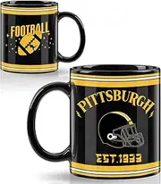 Cabtnca Pittsburgh Gifts for Men, Pittsburgh Est 1933 Mug, Pittsburgh Coffee Cup, Football Gifts for Men Women, Gifts for Football Fan Lovers, 11Oz