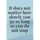 It does not matter how slowly you go as long as you do not stop: The Motivation Journal That Keeps Your Dreams /goals Alive and make it happen