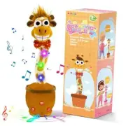 Dancing Talking Giraffe Mimicking Toy for Boys and Girls, Kids Adjust Brown