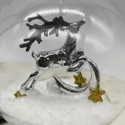Michael Aram Holiday Reindeer Snow Globe Hanging Christmas Tree Ornament W/Box
