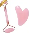 Jade Roller & Gua Sha Set Rose Quartz Face Roller Anti-Aging De-Puffing Detoxify