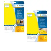 Herma Round Hard-Wearing Signalling Labels (Yellow) - 85mm