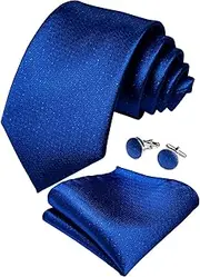 [DiBanGu] Solid Necktie Silk Woven Tie Pocket Square Set for Men Many Colors Formal Wedding Business