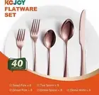 40 Piece - KCJOY Silverware Set Rose Gold, Cutlery Set , Flatware Set for 8
