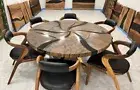 CUSTOM WOOD & BLACK SOLID EPOXY COFFEE TABLE, CENTER TABLE TOP