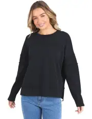 [Foxwood] Jayne Throw On Fleece Jumper in Black