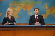Snl Amy Poehler Seth Meyersduring "Weekend Update" Television Old Photo