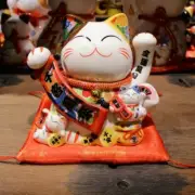 Maneki Neko Lucky Fortune Cat Coin Bank Fengshui Ceramic Decor Gift 9" 86900