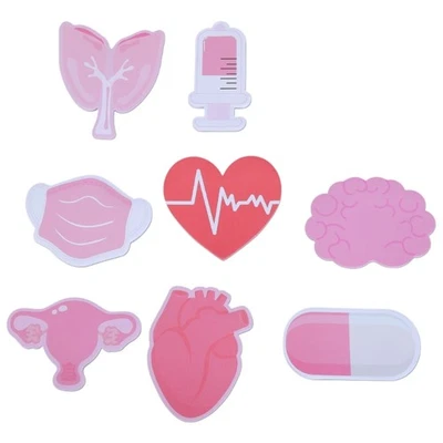 8x Self-Adhesive Sticky Notes Medical Themed Post Notes Writable Memo Pads Gift