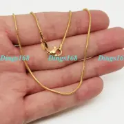Real 18K Yellow Gold Filled Hypo-allergenic 24" 1.2mm Thin Snake Chain Necklace
