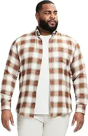 [IZOD] Men's Big and Tall Stratton Flannel Long Sleeve Stretch Button Down Shirt