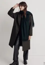 Madewell Fringe Nubby Scarf New Green CP