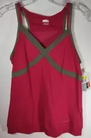 Nike Dri Fit Womens NWT Size S Pink Empire Cut Athletic Tank Top Built in Bra