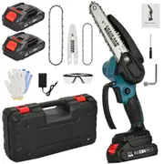 Advwin 4"+6" Mini Chainsaw, Electric Cordless Chain Saw w/ 2Pcs Batteries